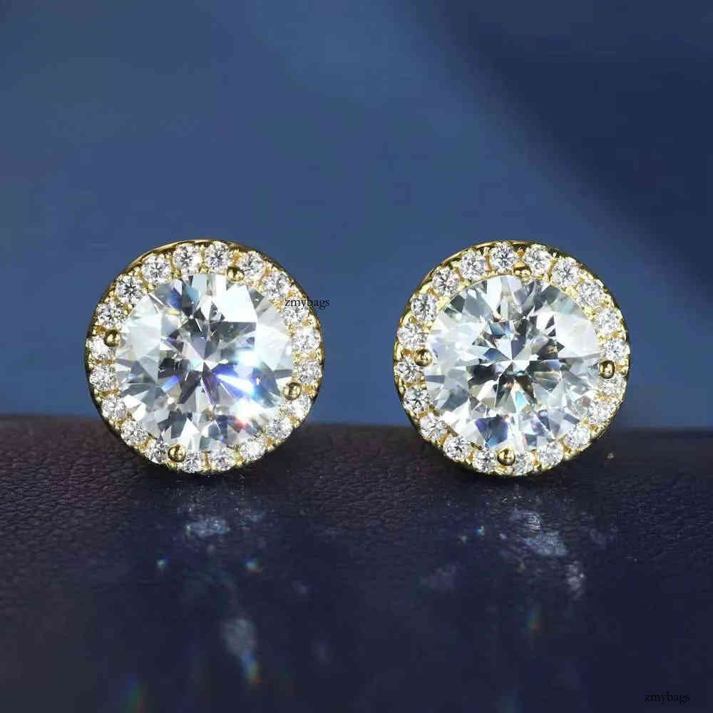Wholesale Options Available Fine Sterling Sier 5mm 6.5mm 8mm Moissanite Halo Earrings