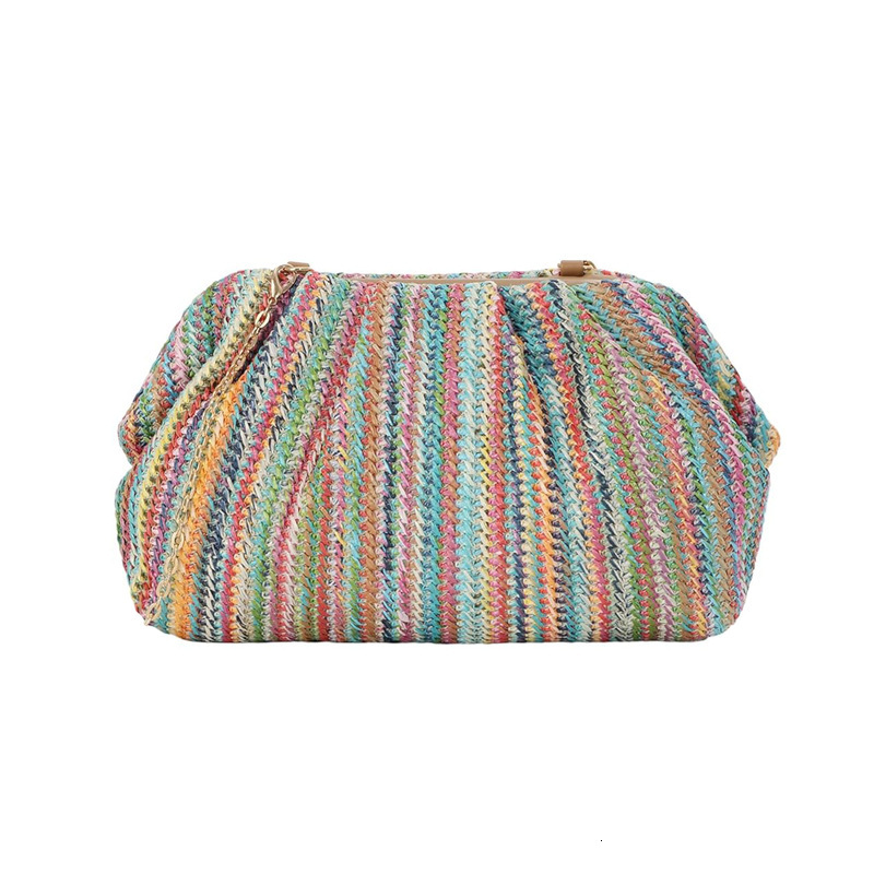 Luxury Brand Designer Bag 2025 Summer New Women's Bag Crossbody Straw Bag Vacation Style Clutch Evening Bag Women's Bag