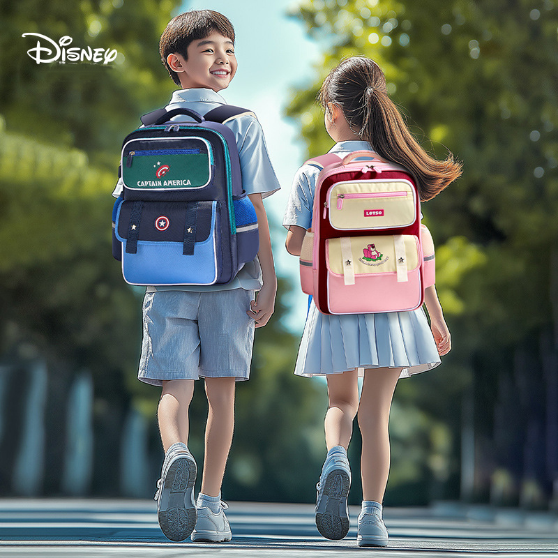 children's backpack with spine protection load reduction for 1-3 grade elementary school boys and girls large capacity double shoulder bag breathable ultr..