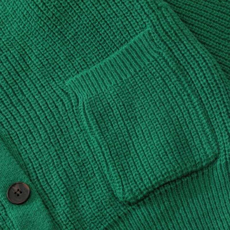 Knitted Sweaters for Men Round Collar Man Clothes Jacket Solid Color Coat Crewneck Plain Green Cardigan High Quality Replica X S XJ250805
