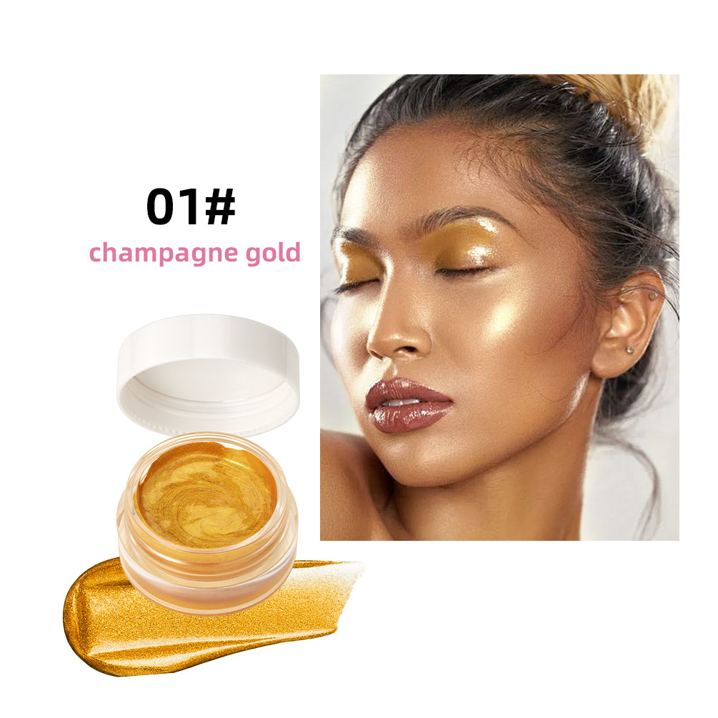 QIBEST Shimmer Glitter Highlighter Cream Eye Shadow Silkworm Gold Face Contour Bronzer Brighten Body Highlight Iluminador Makeup X250820
