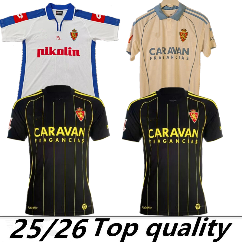 25 26 Real Zaragoza kit FRAN GAMEZ Soccer jerseys ZAPATER 2025 JERSEY POMBO SHINJI KAGAWA Football shirts GUTI JAVI ROS KIDS L. SUAREZ camiseta retro 95 96 01 02 03 97 98