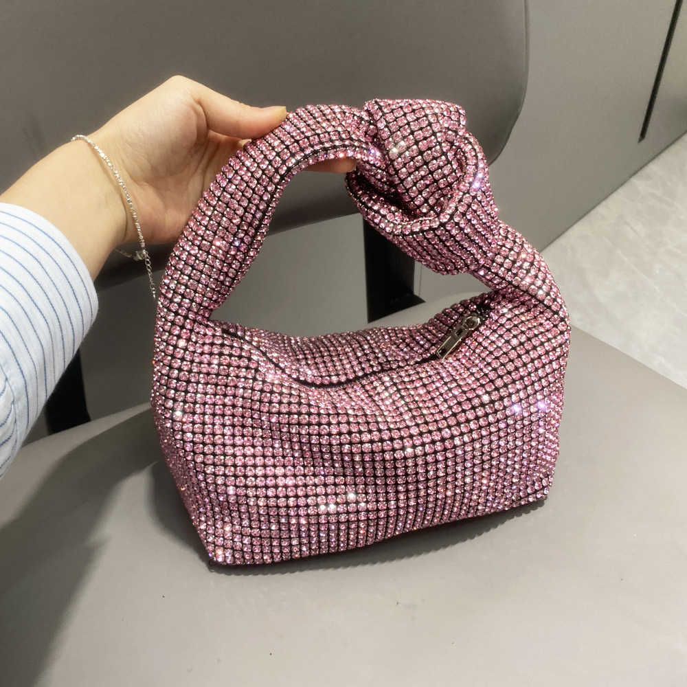 Crossbody bag designer bags 2025 Women's Bag Water Diamond Dinner Bag Big Diamond Knot Handle Bag Fashion Full Diamond Underarm Bag Women's 