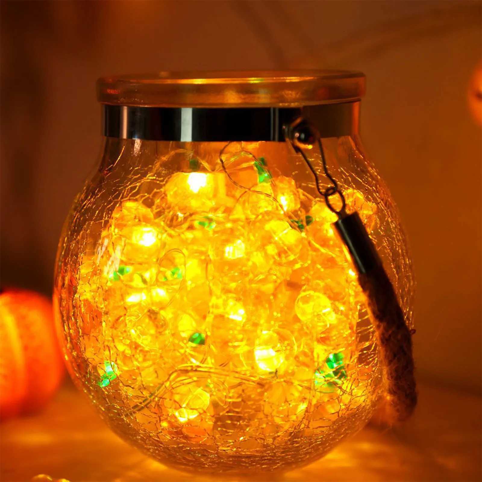 Pumpkin Horror Eyeballs LED String Lights Portable USB 20 40 LEDs Halloween Party Decoration for Home Bar Atmosphere Decor XJ250804
