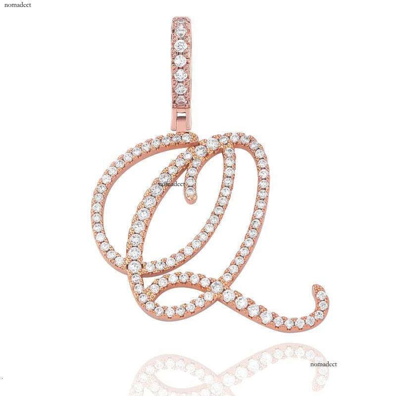 New personalized Cubic Zirconia A-Z Initial Letter Custom Name Pendant Necklace Iced Out 1Gold Plated Hip hop DIY Jewelry for Men Women