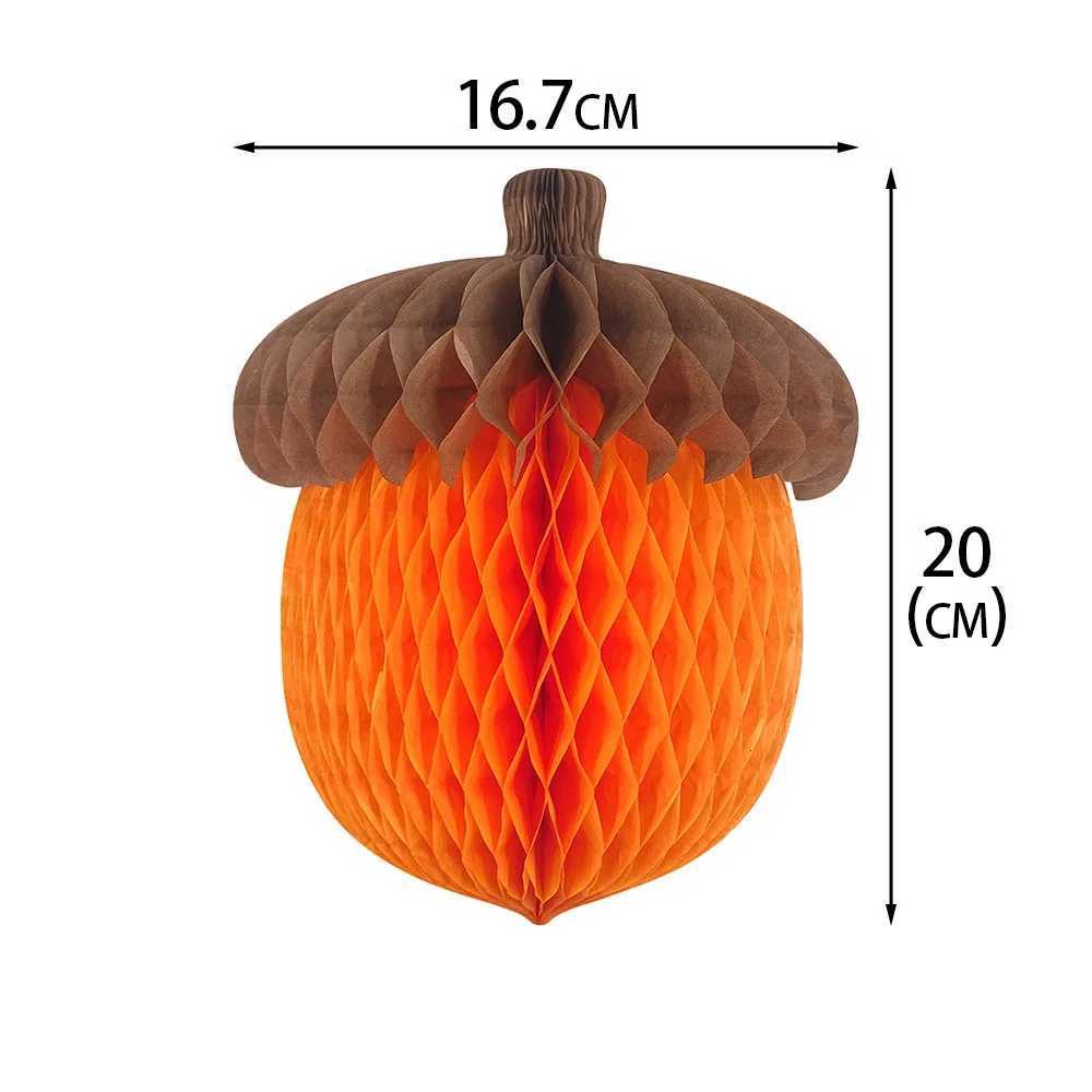 3Pcs/set Pumpkin Chestnut 3D Honeycomb Pendant Thanksgiving Halloween Party Decoration Honeycomb Pendant Autumn Harvest FestivalXJ250804