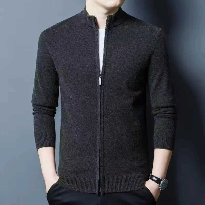 Knitted Cardigan Mens 2024 Autumn and Winter New Mens Casual Business Wool Sweater Jacket Mens Knitted Cardigan XJ250805
