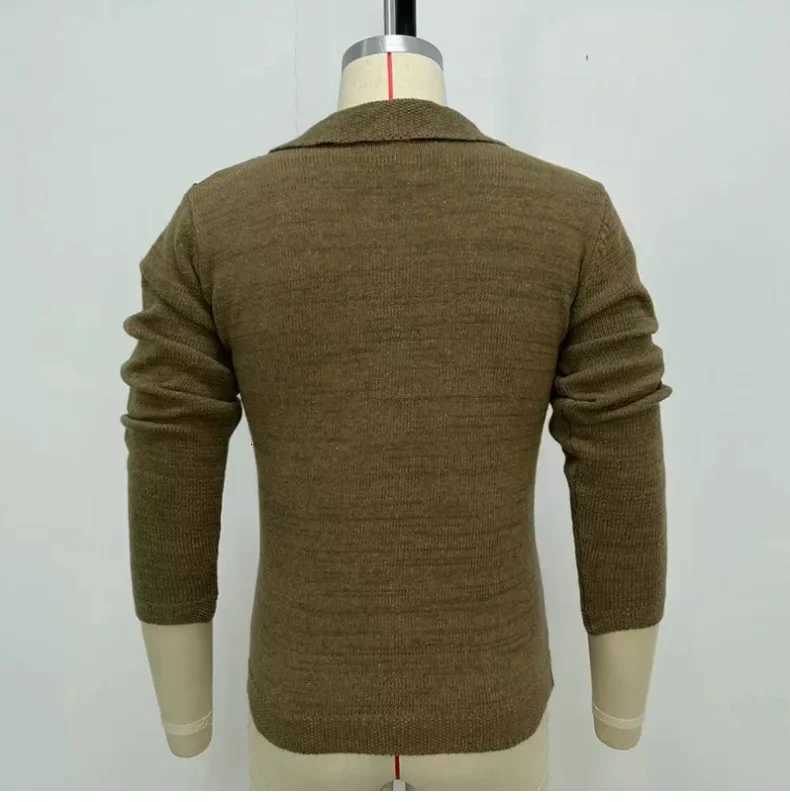 Mens Sweaters Cardigan Coat Turn Down Collar Full Sleeve Coats Single Breasted Splice Slim Fit Open Stitch Autumn Winter XJ250805