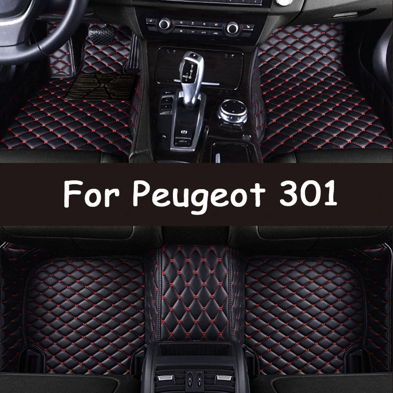 Car Floor Mats For Peugeot 301 2014 to 2018 Custom Auto Foot Pads Automobile Carpet Cover Interior Accessories