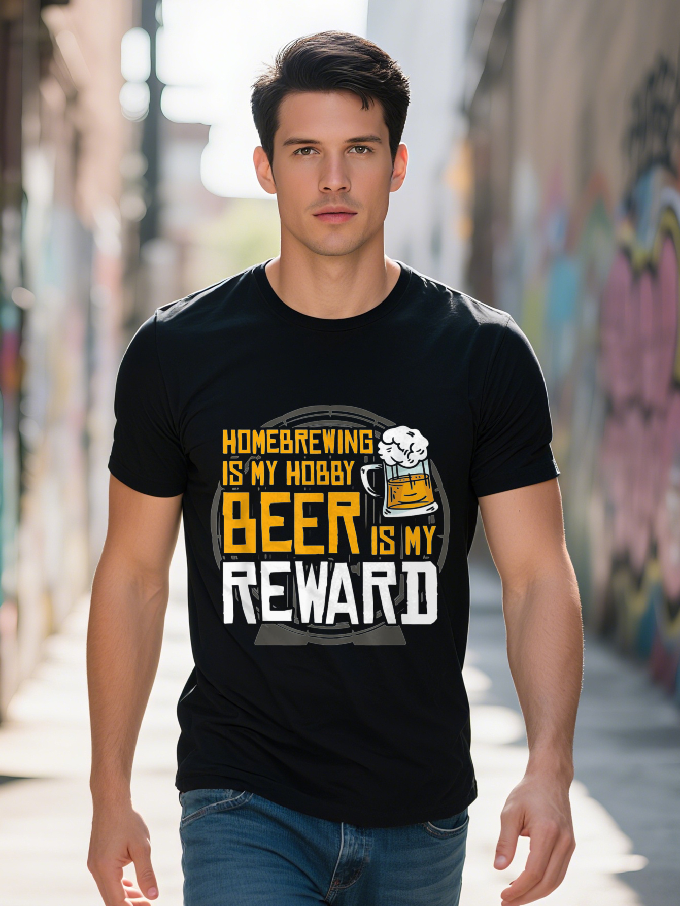 Men's 220g 100% Cotton - Craft Brewer Homemade Hobby Beer Reward T-Shirt 5ade0