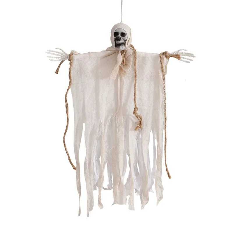 Hanging Skeleton Ghosts Scary Flying Ghost with Wizard Hat for Haunted House Decoration Patio Porch Skull PropXJ250804