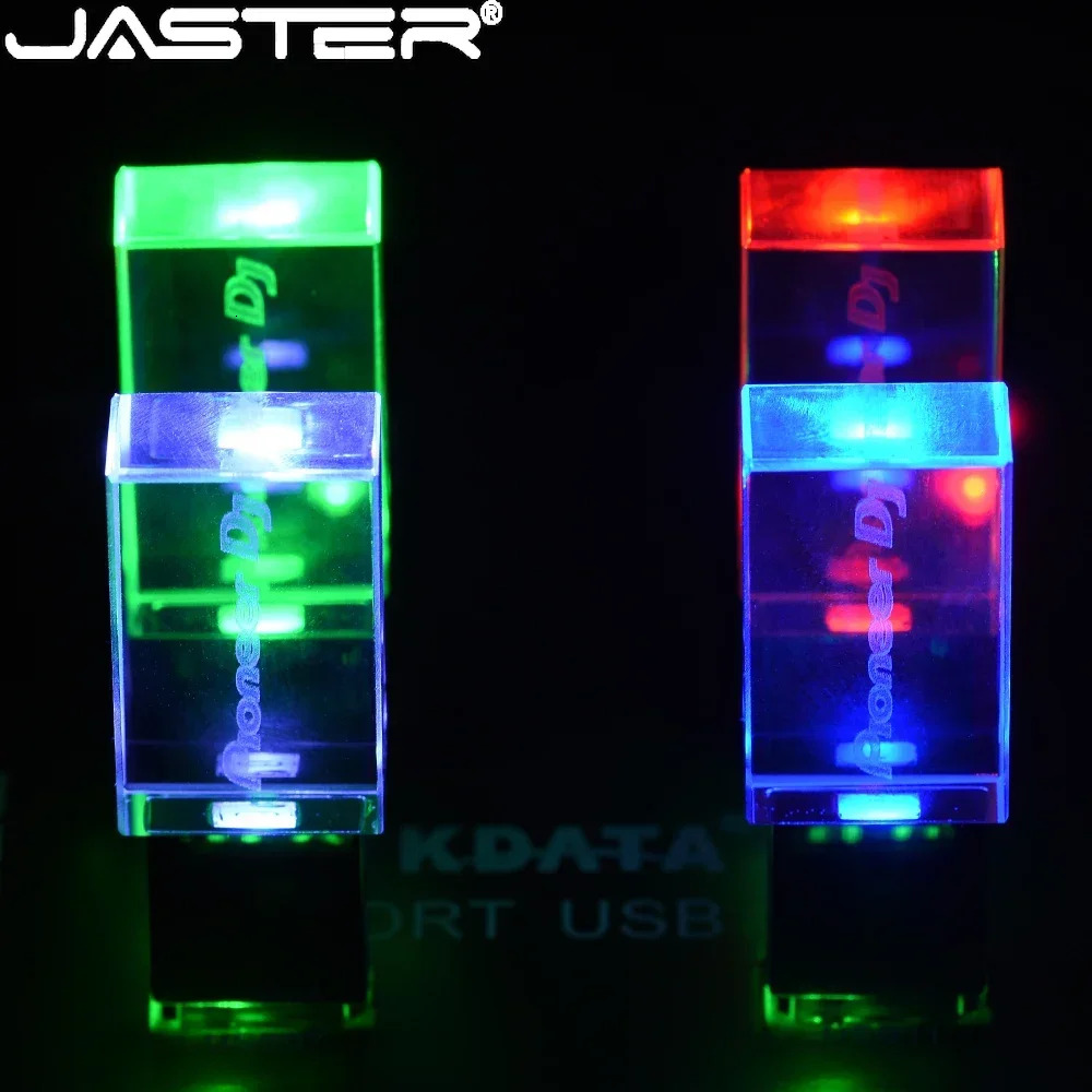 Colorful LED Light Pioneer DJ Premium USB Flash Drive 64GB High Speed Writing Reading Memory Stick 32GB Free LOGO Pen Drive 16GB
