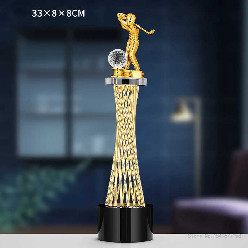 Customized High-end Golf Crystal Trophy Souvenir Home Decoration Creative Metal Commemorative Total Net Rod One Hole Award 1 Piece Y250725
