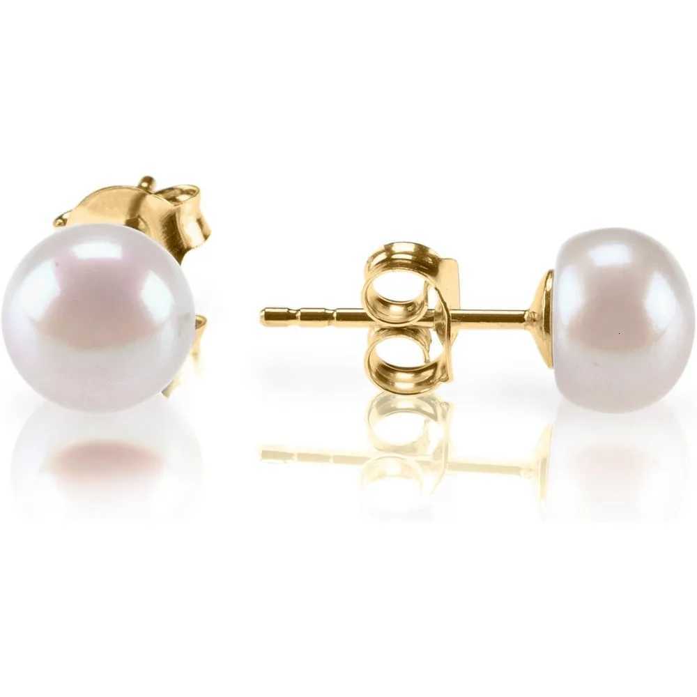 925 Silver Plated 14K Gold Plated AAA+ Quality Handpicked Freshwater Cultured Stud Pearl Earrings for Women Real Pearl Gift Y250804