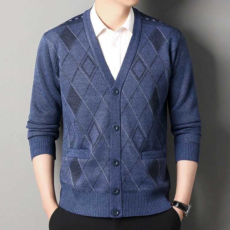Mens Casual Cardigan Jacket V-neck Sweater Mens Autumn Winter Clothes Button Knit Cardigans Mens Knitting Sweaters Outerwear XJ250805