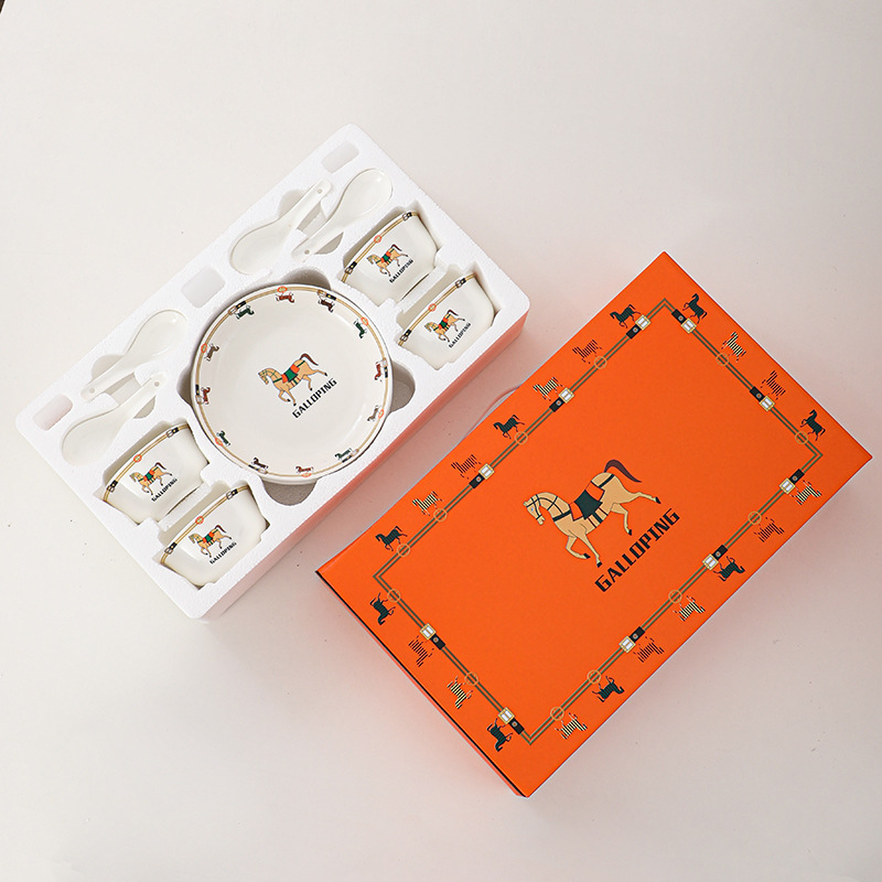 Bowl and Dish Set Home European 2025 New Jingdezhen Bone Porcelain Tableware Nordic Ceramic Rice Bowl Plate Combination Gift R250702