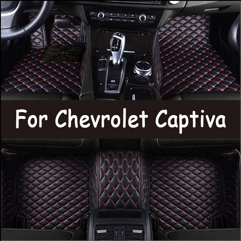 Car Mats For Chevrolet Captiva 7seat C100 C140 2006 to 2010 Anti dirt Carpets Leather Mat Rugs Pad Interior Parts Car Accessories