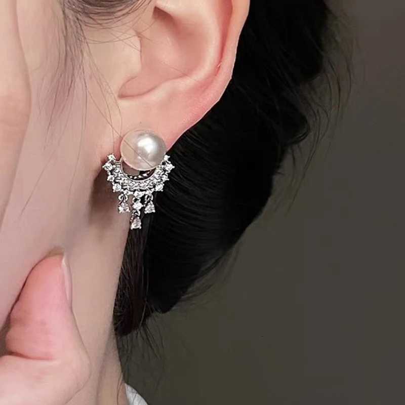 Exquisite Pearls Crystal Tassels Drop Earrings Zircon Pearl Luxury Stud Earrings For Women Brincos Pendientes Fine Jewelry Gifts Y250804