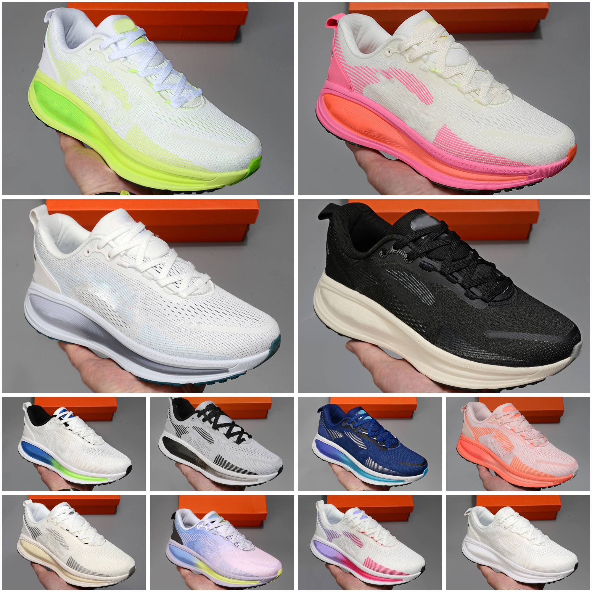 2025 Designer Shoes Men Women Sneakers Vomero 18 Running Shoe Anthracite Grey Shadow grey cream pink Triple Black White Electric Green Volt Echo Pink Sports Trainers