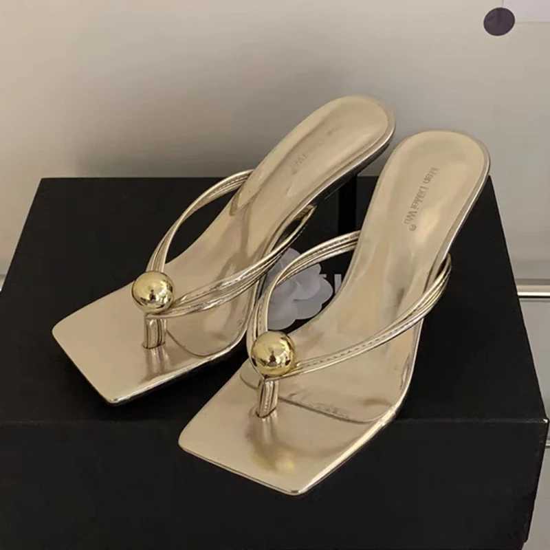 Women High Heels Slippers Designer Heeled Sandals Elegant Shoes Woman Summer 2025 Trend Fashion Flip Flops Casual Slides Mujer W250805