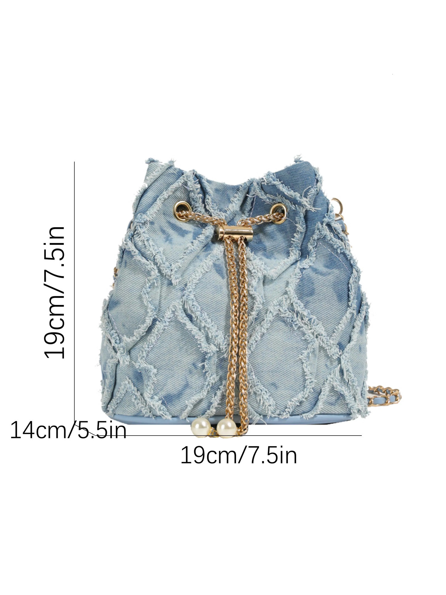 Free shipping designer bags Womens Elegant Faux Pearl Decor Chain Crossbody For Women Exquisite Trendy Metal Purse Drawstring Shoulder Bag