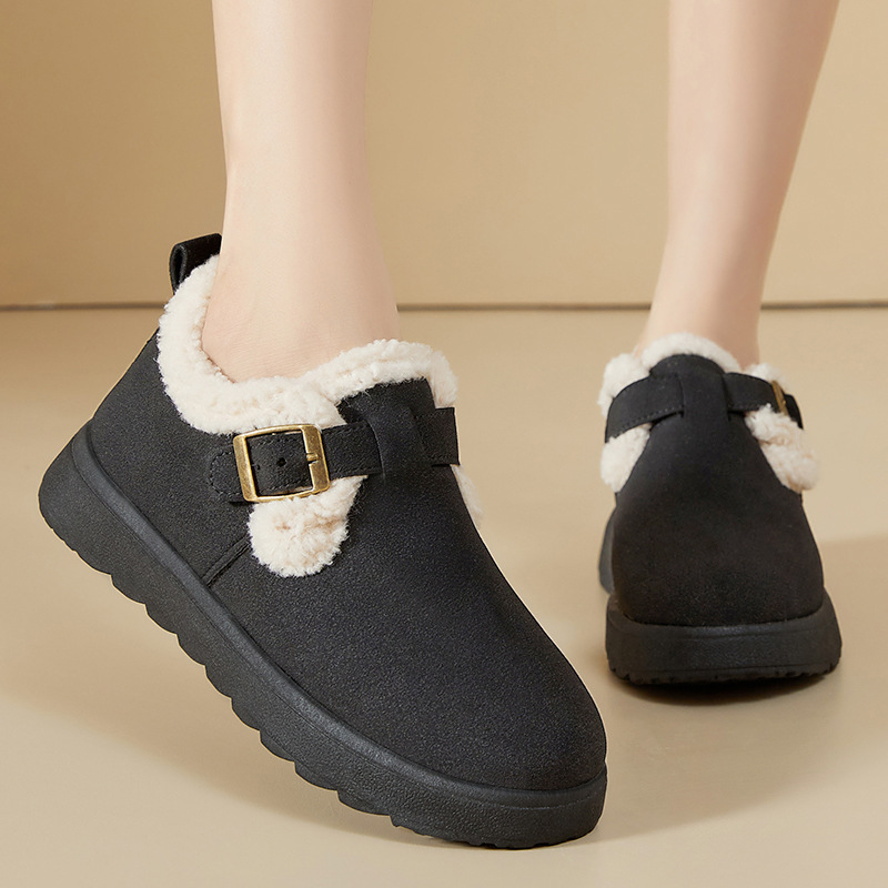 New Style Cold-Proof Warm Shoes Snow Low-Top Comfortable Short Fleece-Lined And Thickened Women's Soft-Soled Cotton Boots