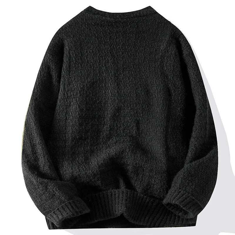 Casual Button Knit Cardigan Top Coat Streetwear Sweatshirt V Neck Pullover Fashion Jacket Knitwear Men Long Sleeve Shirt Sweater XJ250805