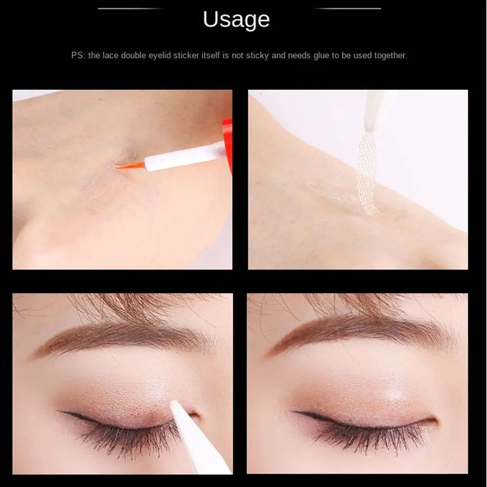 Strips Waterproof with Auxiliary Tool Makeup Tools Eyelid Tape Roll Lace Eyelid Sticker Mesh Eye Stickers Double Eyelid Tape 250731