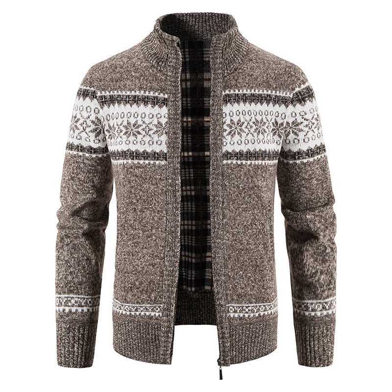 Mens Knit Cardigan Christmas Fleece Sweater Coat Fashion Casual Jacket High Quality Male Wool Cashmere Clothing XJ250805