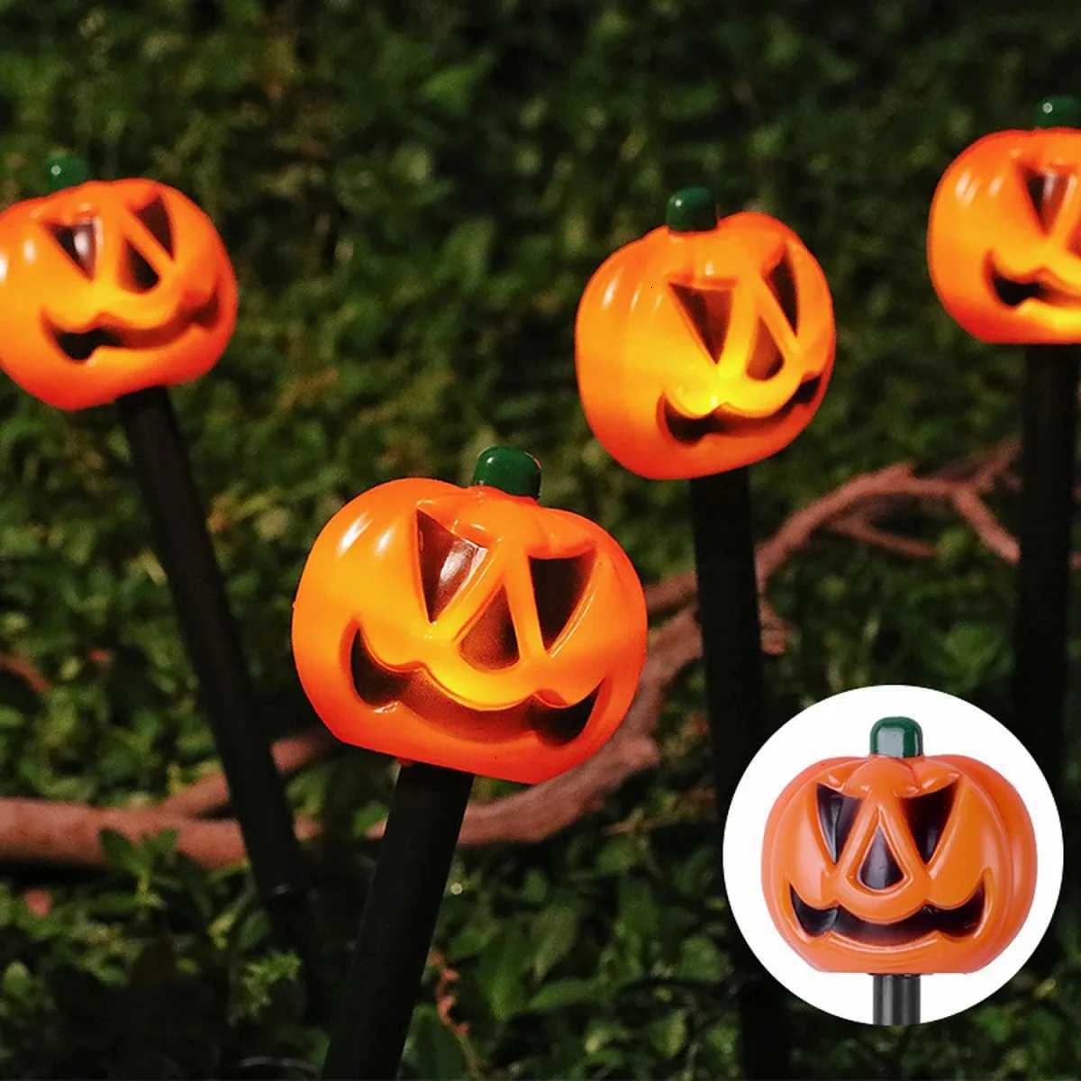 5pcs/set Pumpkin or Ghost Solar Powered Halloween Spooky Landscape Light With 8 Lighting Modes For Home Garden Yard Patio DecorXJ250804
