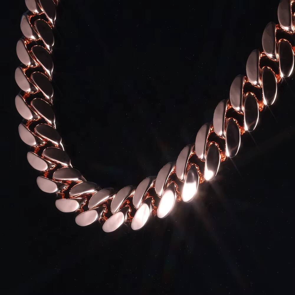 Custom 19mm S925 Sterling Silver 10K 14K 18K Solid Gold with D VVS Moissanite Diamond Lock Miami Cuban Link Chain Necklace