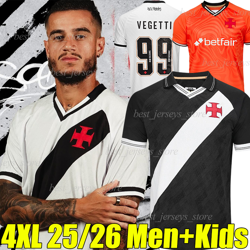 4XL 2025/26 Vasco da Gama Soccer Jerseys VEGETTI RAYAN COUTINHO HUGO MOURA PAULINHO P.HENRIQUE PAYET GARRE ALEX TEIXEIRA MENESES L.AUGUSTO men kids kit football shirts