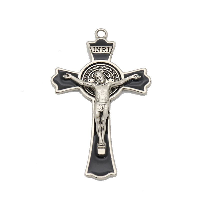 religious cross christian jewelry cross pendant saint benedict cross pattern pendant necklace. 231225