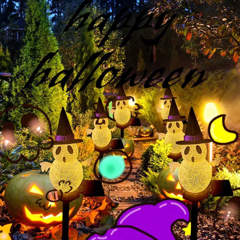 Halloween Horror Ghost Pathway Stake Lights Skull Pumpkin Stake Lamp Ghost Stakes Lantern Home Decor Outdoor Lighting Decoration XJ250804