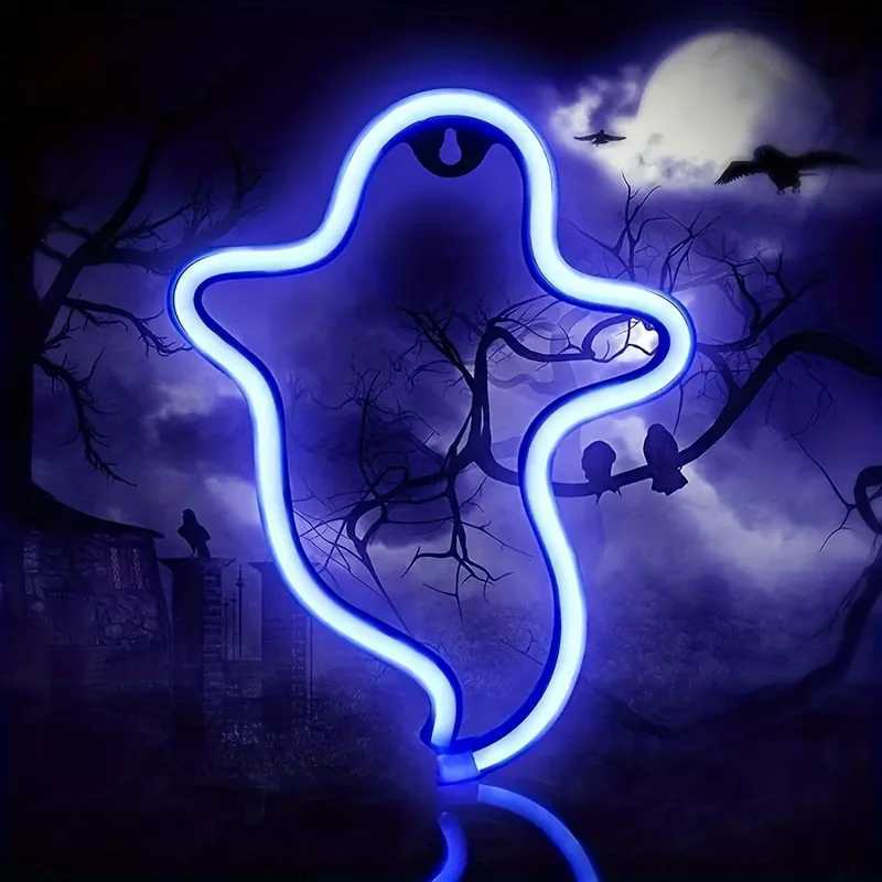 Ghost neon lights Halloween LED lights USB/battery powered Halloween party bar room game room living room decoration. XJ250804