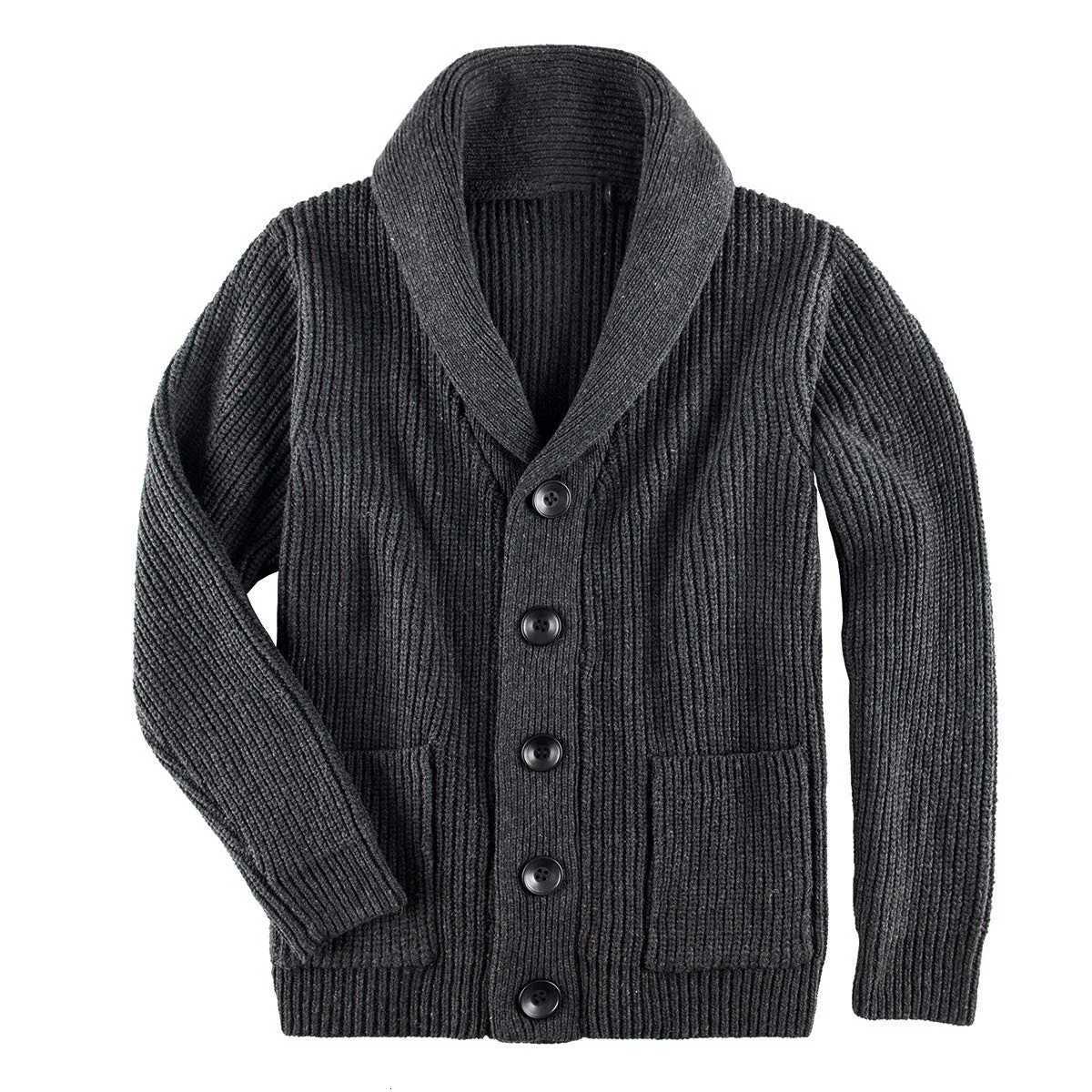 2025 Autumn/Winter Luxury Fashion Sweater Mens High Neck Thickened Single Breasted Pocket Top Knitted Cardigan Mens Coat XJ250805