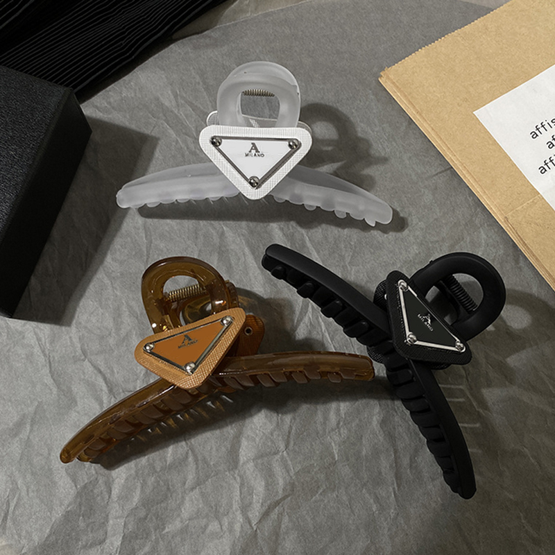 Leather Triangle Hair Claws Women Cute Letter Claw Clips Fashion Hair Accessories for Gift Party