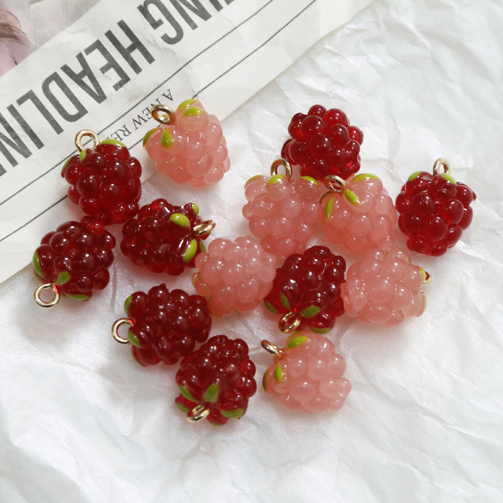 2PCs 3D Resin Charms Grape Fruit Pendants For Diy Earrings Necklace Party Jewelry Accessories Making Findings 15mm X 11mm