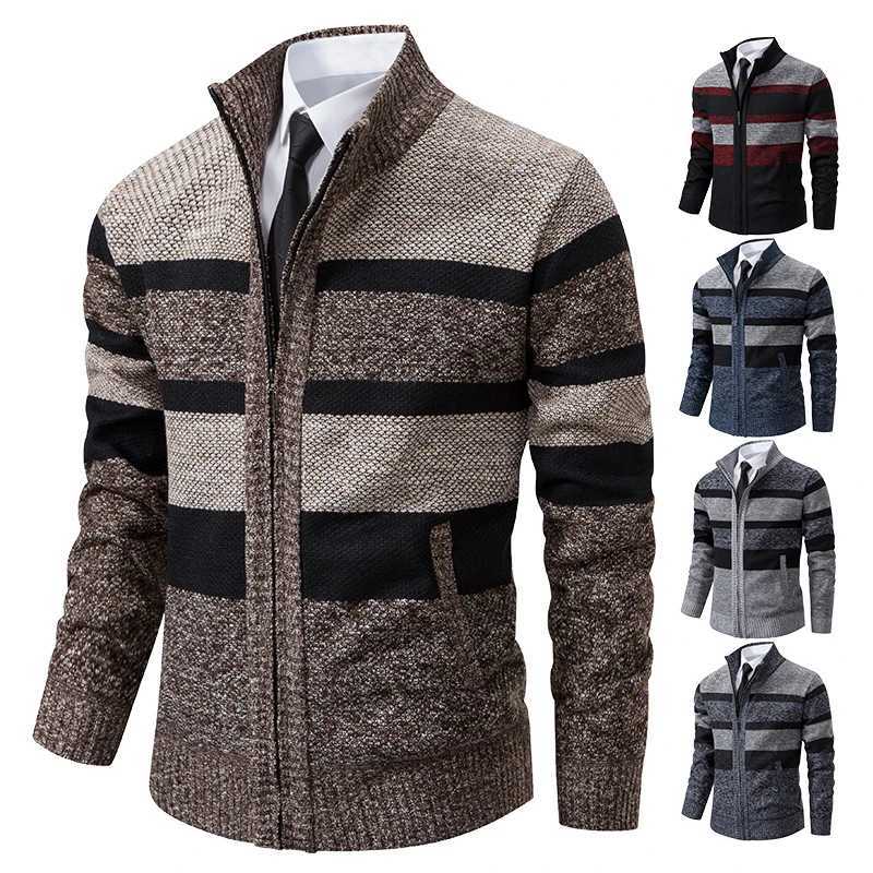 2023 Spring Autumn New Korean Trend Stand Collar Casual Sweater Cardigan Mens Clothing Winter Sweatercoat Hombre Jumpers XJ250805