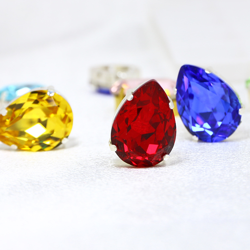 Teardrop-shaped rhinestone hand-sewn claw rhinestone DIY jewellery clothing accessories claw rhinestone