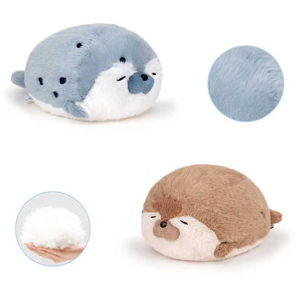 Seal Plush Toy Soft Low Fuzzy Sea Lion Ffed Cushion Cartoon Blue Brown Otter Kid Christmas Birthday Gift Y250805 Y260128