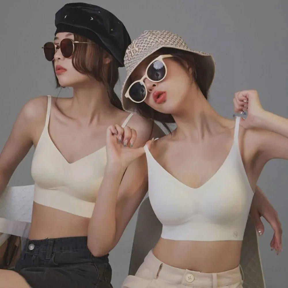Sexy Ushaped Back Lingerie Female Inner Wear Summer Thin Without Trace Backless Triangle Cup Polymerization Bra y250807