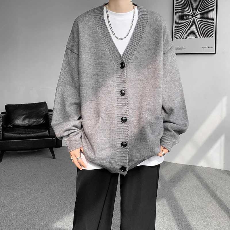 8XL-M Korean Style V-neck Cardigans for Men Pocket Design Simple Sweater Autumn New Popular Male Casual Daily Knitted Coat XJ250805