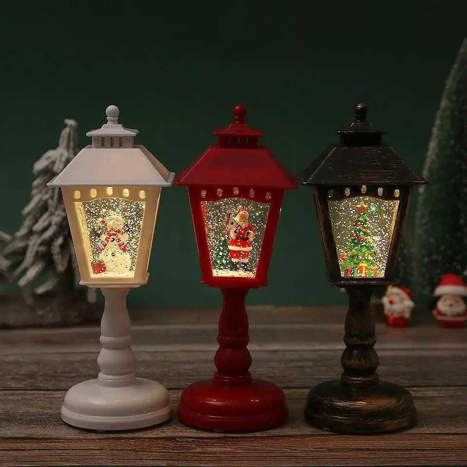 Christmas Decorations LED Night Lights Wind Lamps With Music USB Singing Snow Globe Santa Claus Christmas Tree Table Lamps Decor XJ250804