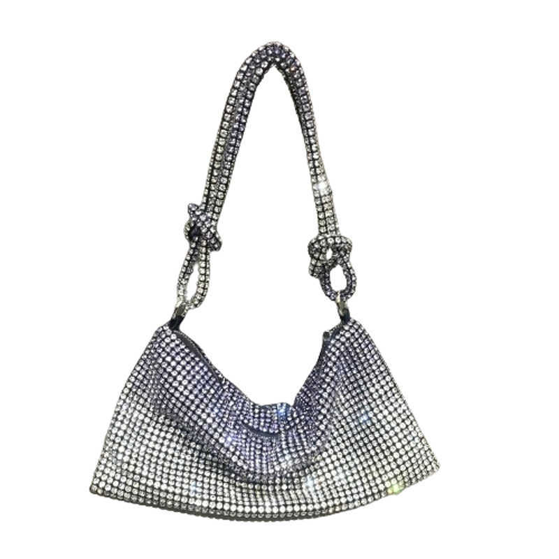 luxury bag designer bags Women's bag, shiny rhinestone underarm bag, gradually changing color, single shoulder bag, dinner bag, handmade handbag