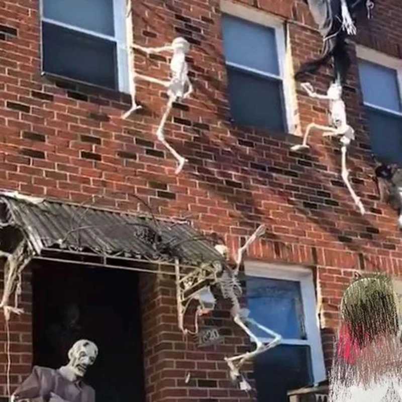 1pc Terror Plastics Humanoid Skeleton 2025 Halloween Celebration Haunted House Home Courtyard Decoration Party Prop DIY Supplies XJ250804