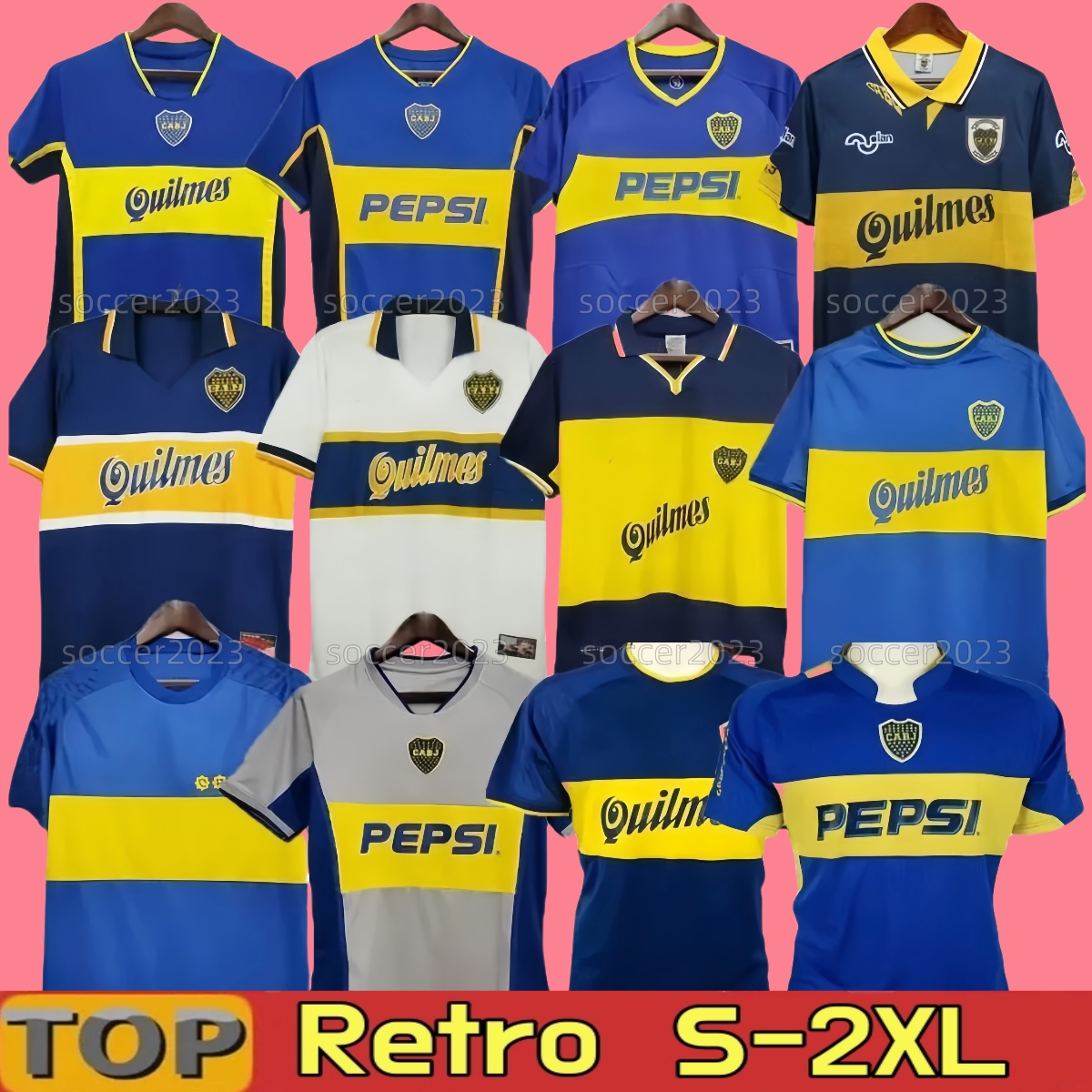 1999 Soccer Jerseys Long sleeved 1996 1998 2001 2003 2009 2010 Boca Juniors Retro Home Away Football Vintage MALADONA TEVEZ football shirt men