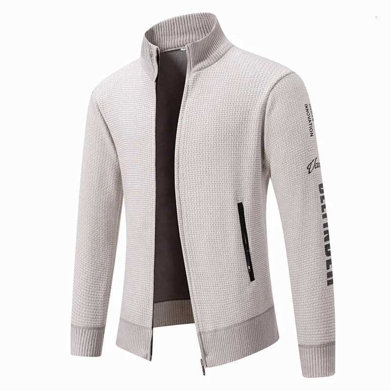 New Winter Men Casual Cardigans Sweatercoats Jackets High Quality Men Fleece Thicker Warm Stand-up Collar Cardigans Coats 3XL XJ250805