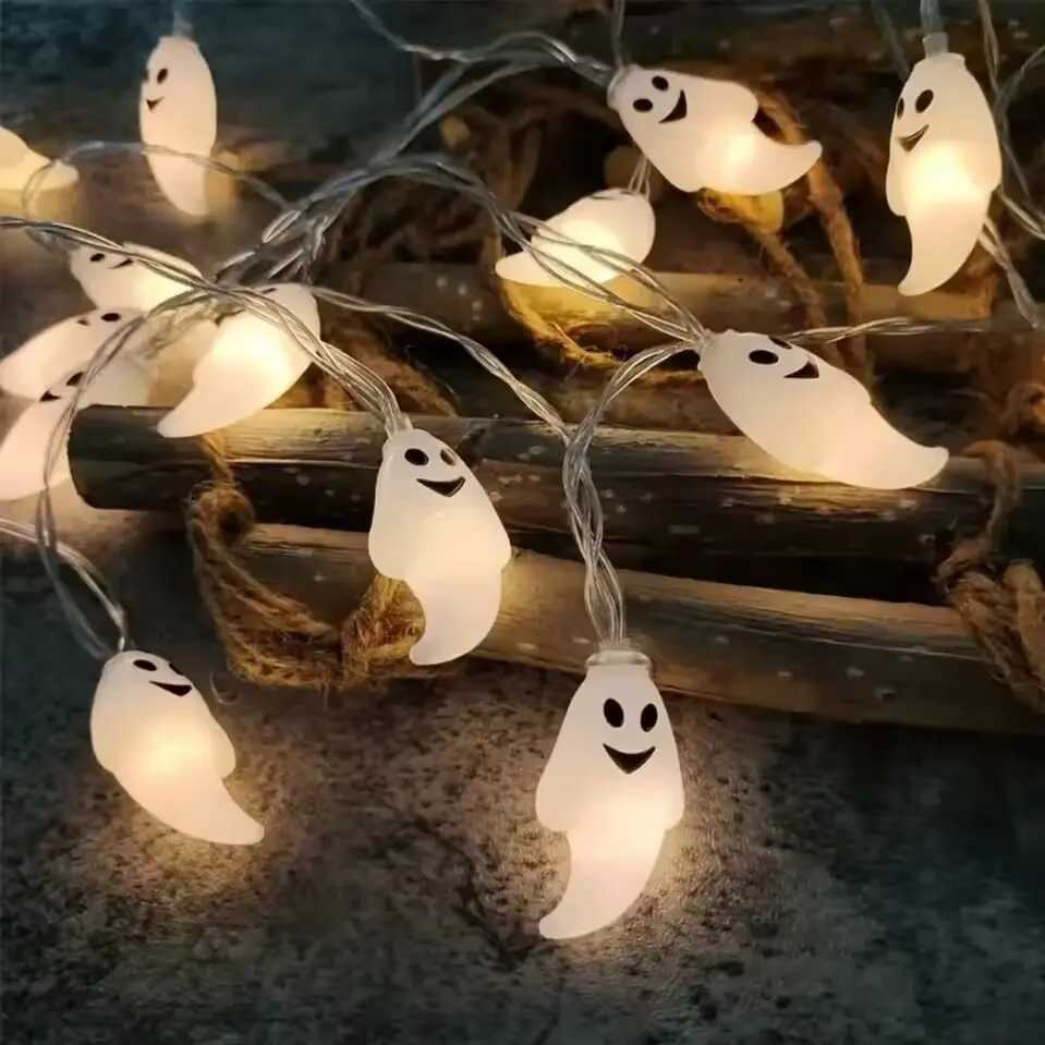 LED Halloween String Lights Battery Powered Decoration Lamp Indoor Outdoor Atmosphere Ghost Lights For Home Party Festival Decoration XJ250804