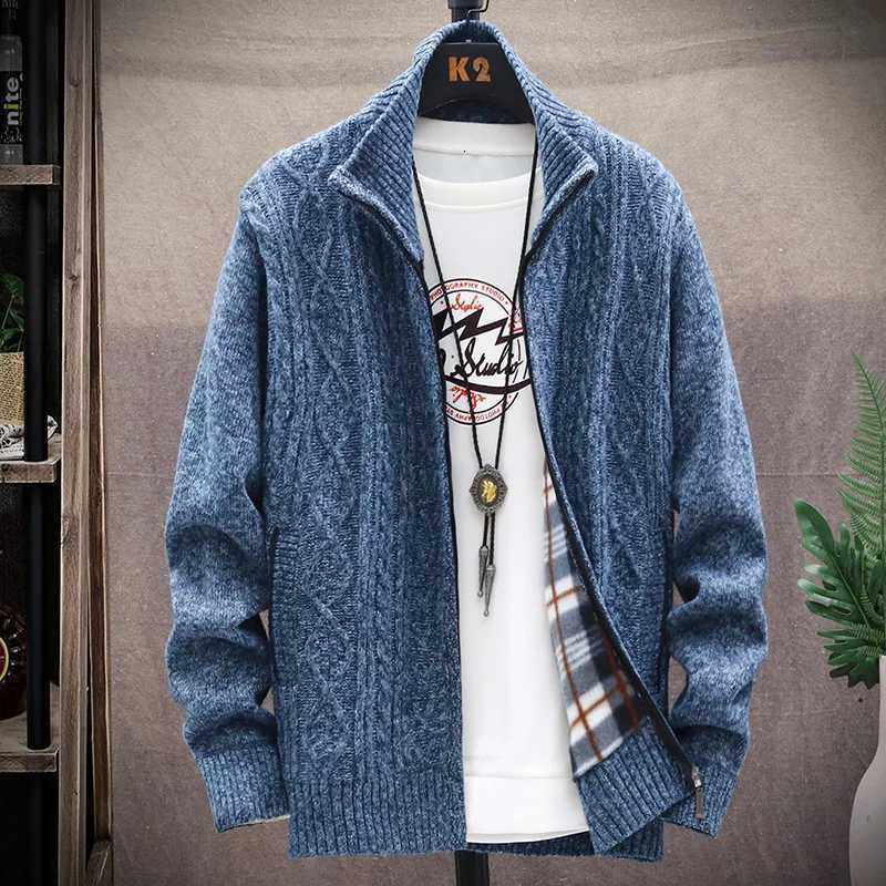 Autumn Winter Mens Warm Sweater Coat Zipper Cardigan Fleece Jacket Knit Original Knitwear Male Parka Y2K New in Clothing XJ250805